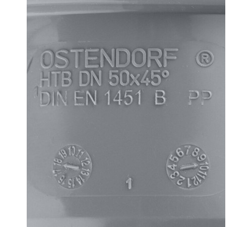 Отвод Ostendorf HTB d50 мм 45° пластиковый для внутренней канализации (112120)