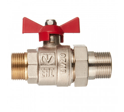 Кран шаровой латунный Valtec Base 3/4 НР(ш) х 3/4 НР(ш) бабочка с полусгоном прямой (VT.226.N.05) Кран шаровой латунный Valtec Base 3/4 НР(ш) х 3/4 НР(ш) бабочка с полусгоном прямой (VT.226.N.05)