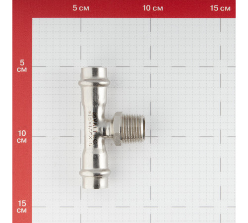 Тройник Valtec (VTi.933.I.150415) 15 мм х 1/2 НР(ш) х 15 мм нержавеющая сталь Тройник Valtec (VTi.933.I.150415) 15 мм х 1/2 НР(ш) х 15 мм нержавеющая сталь