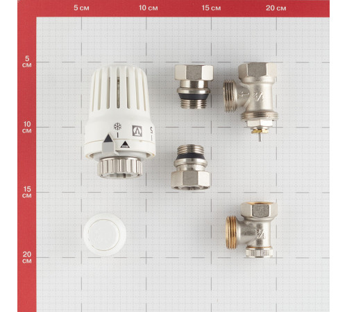 Комплект терморегулирующий угловой Valtec 1/2 для радиатора (VT.045.N.04)