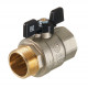 Кран шаровой латунный Stout SVB 1 1/4 ВР(г) х 1 1/4 НР(ш) полнопроходной бабочка прямой (SVB-0004-200032)