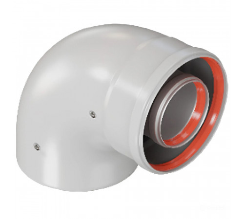 Отвод коаксиальный Rommer d60/100 мм 90° комплект