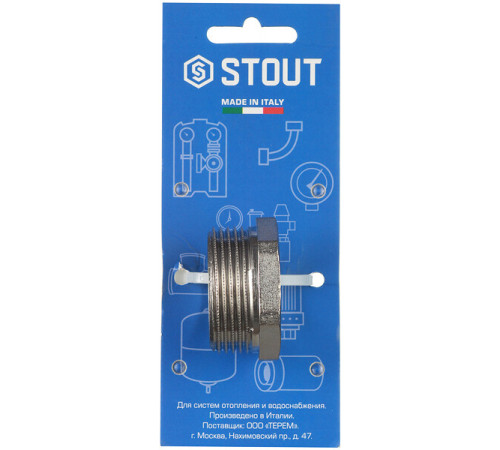 Футорка Stout 1 1/4 НР(ш) х 3/4 ВР(г) латунная (SFT-0029-011434) Футорка Stout 1 1/4 НР(ш) х 3/4 ВР(г) латунная (SFT-0029-011434)