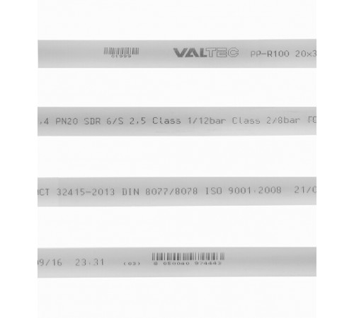 Труба полипропиленовая Valtec 20х2000 мм PN20/PN25 (VTp.700.0020.20.02) Труба полипропиленовая Valtec 20х2000 мм PN20/PN25 (VTp.700.0020.20.02)