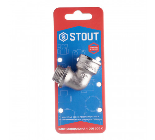 Угол Stout 1/2 ВР(г) х 1/2 НР(ш) с упором никелированный (SFT-0016-000012)