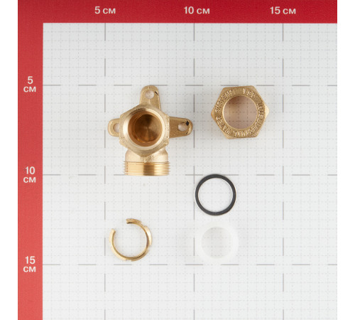 Угол Stahlmann IWS EasyFix 15 мм х 1/2 ВР(г) для гофрированных труб с креплением