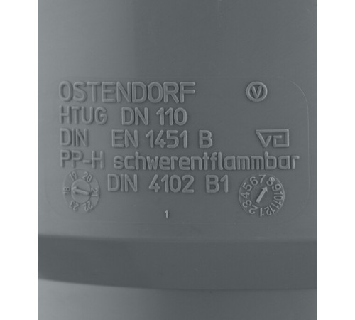 Переходник Ostendorf HTUG d110х124 мм пластиковый на чугун с сальником для внутренней канализации (115820) Переходник Ostendorf HTUG d110х124 мм пластиковый на чугун с сальником для внутренней канализации (115820)