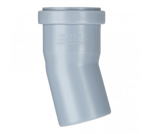 Отвод Valfex d50 мм 15° пластиковый для внутренней канализации Отвод Valfex d50 мм 15° пластиковый для внутренней канализации