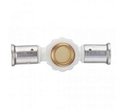 Тройник Henco (14PKW-200520) 20(пресс) х 3/4 НР(ш) х 20(пресс) белый PVDF