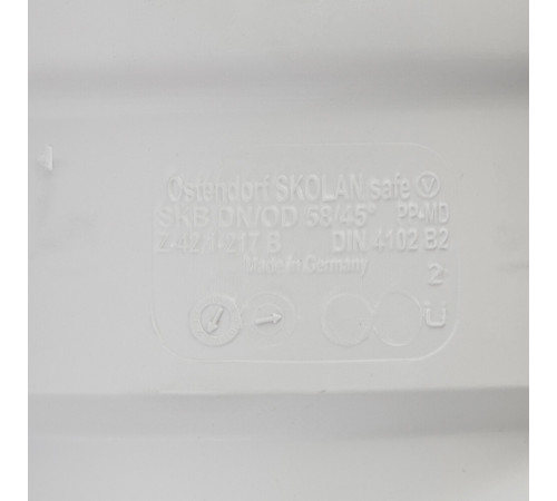 Отвод Ostendorf SKB d58 мм 45° пластиковый бесшумный для внутренней канализации (332120)