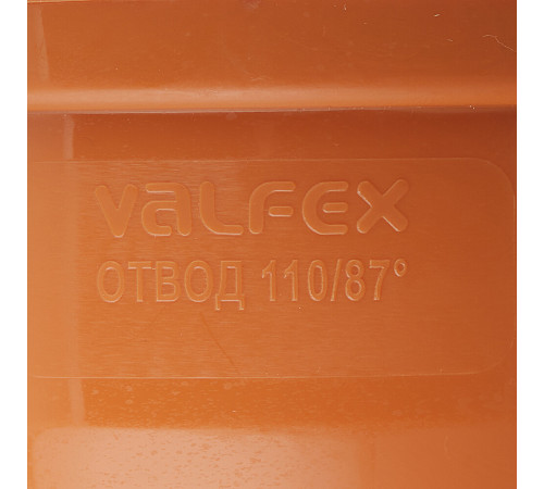 Отвод Valfex d110 мм 87,5° пластиковый для наружной канализации