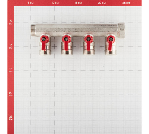 Коллектор Henco 3/4 ВР(г) х 4 выхода 3/4 НР(ш) ЕК х 3/4 НР(ш) с шаровыми кранами (VB050504-ROOD) Коллектор Henco 3/4 ВР(г) х 4 выхода 3/4 НР(ш) ЕК х 3/4 НР(ш) с шаровыми кранами (VB050504-ROOD)
