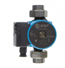 Циркуляционный насос для систем отопления Stout 25/60-130 DN25 подъем 6,5 м 130 мм с гайками (SPC-0010-2560130)