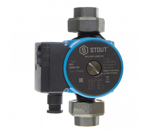 Циркуляционный насос для систем отопления Stout 25/60-130 DN25 подъем 6,5 м 130 мм с гайками (SPC-0010-2560130) Циркуляционный насос для систем отопления Stout 25/60-130 DN25 подъем 6,5 м 130 мм с гайками (SPC-0010-2560130)