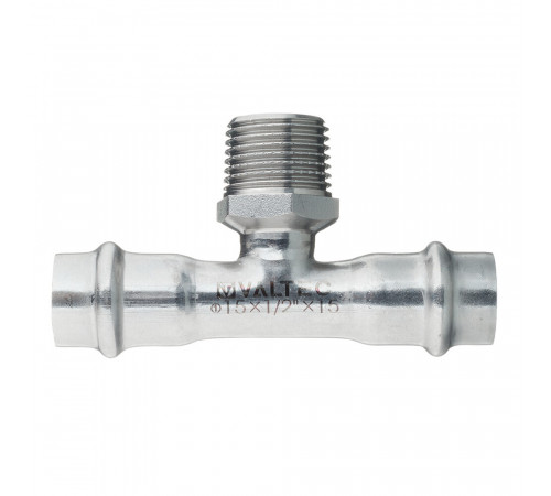 Тройник Valtec (VTi.933.I.150415) 15 мм х 1/2 НР(ш) х 15 мм нержавеющая сталь Тройник Valtec (VTi.933.I.150415) 15 мм х 1/2 НР(ш) х 15 мм нержавеющая сталь