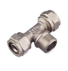 Тройник VALTEC (VTm.333.N.160416) 16 обж(ц) х 1/2 НР(ш) х 16 обж(ц)