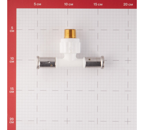 Тройник Henco (14PKW-160416) 16(пресс) х 1/2 НР(ш) х 16(пресс) PVDF белый Тройник Henco (14PKW-160416) 16(пресс) х 1/2 НР(ш) х 16(пресс) PVDF белый