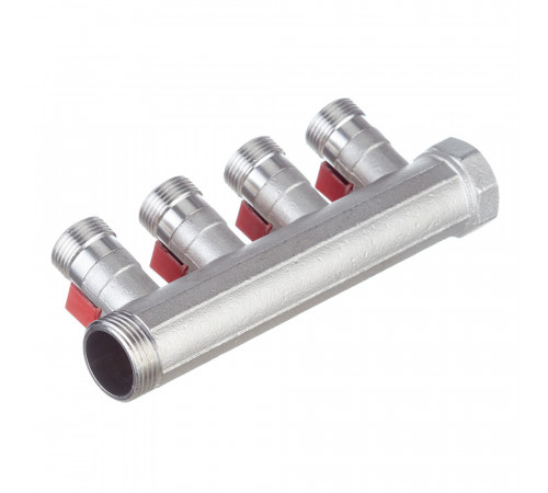 Коллектор Henco 1 ВР(г) х 4 выхода 3/4 НР(ш) ЕК х 1 НР(ш) с шаровыми кранами (VB060504-ROOD) Коллектор Henco 1 ВР(г) х 4 выхода 3/4 НР(ш) ЕК х 1 НР(ш) с шаровыми кранами (VB060504-ROOD)