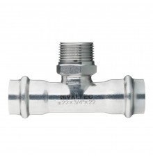 Тройник Valtec (VTi.933.I.220522) 22 мм х 3/4 НР(ш) х 22 мм нержавеющая сталь