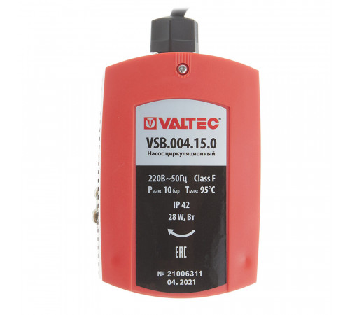 Циркуляционный насос для систем отопления Valtec VSB 04-15 DN15 подъем 1,2 м 82 мм (VSB.004.15.0)