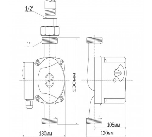 Циркуляционный насос для систем отопления Aquario AC 154-130HW DN15 подъем 4 м 130 мм с гайками (5154) Циркуляционный насос для систем отопления Aquario AC 154-130HW DN15 подъем 4 м 130 мм с гайками (5154)