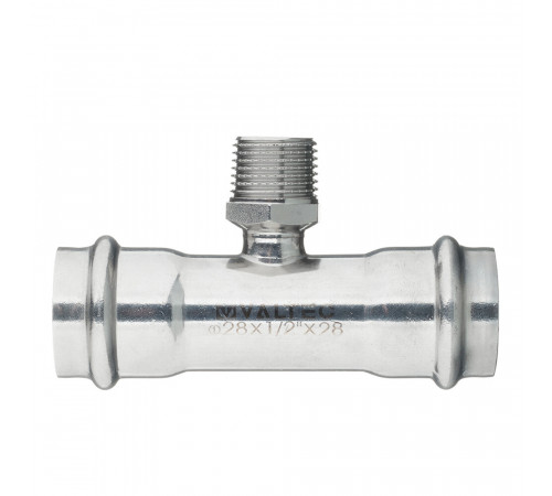 Тройник Valtec (VTi.933.I.280428) 28 мм х 1/2 НР(ш) х 28 мм нержавеющая сталь Тройник Valtec (VTi.933.I.280428) 28 мм х 1/2 НР(ш) х 28 мм нержавеющая сталь