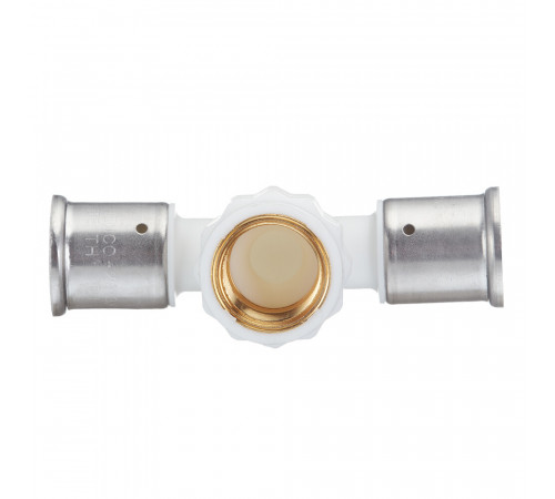 Тройник Henco (13PKW-260526) 26(пресс) х 3/4 ВР(г) х 26(пресс) белый PVDF