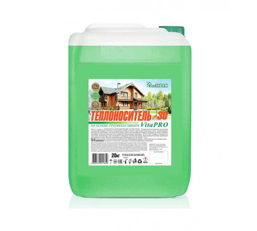 Теплоноситель Eco Therm VITA PRO -30 °С 20 кг на основе пропиленгликоля Теплоноситель Eco Therm VITA PRO -30 °С 20 кг на основе пропиленгликоля
