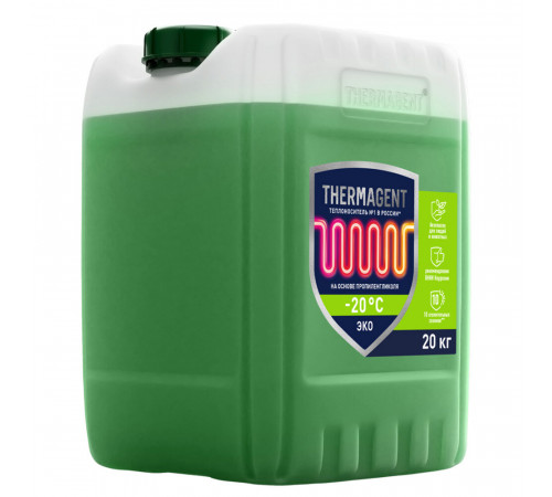 Теплоноситель Thermagent Eko -20 °С 20 кг на основе пропиленгликоля Теплоноситель Thermagent Eko -20 °С 20 кг на основе пропиленгликоля