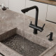 Смеситель для кухни WasserKraft черный с подключением к фильтру однорычажный (A8367)