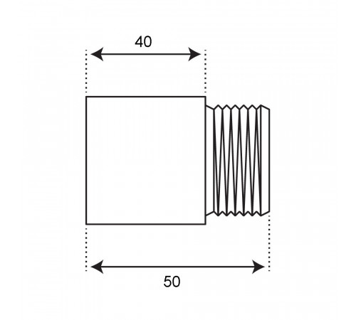 Удлинитель CTM 40 мм х 1/2 ВР(г) х 1/2 НР(ш) латунный (CREMF040)