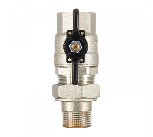 Кран шаровой латунный Stout SVB 3/4 ВР(г) х 3/4 НР(ш) полнопроходной бабочка со сгоном прямой (SVB-0007-200020)