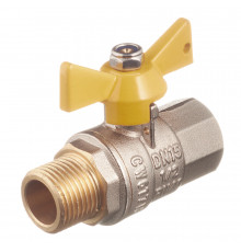 Кран шаровой газовый Valtec 1/2 ВР(г) х 1/2 НР(ш) бабочка (VT.278.N.04)