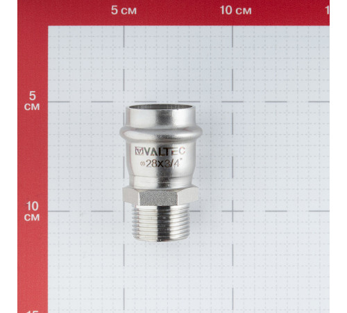 Соединитель VALTEC (VTi.901.I.002805) 28 мм х 3/4 НР(ш) нержавеющая сталь