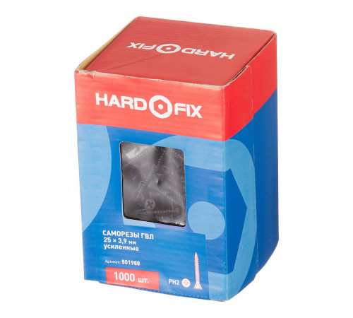 Саморезы для ГВЛ 25x3,9 мм усиленные Hard-Fix (1000 шт.) Саморезы для ГВЛ 25x3,9 мм усиленные Hard-Fix (1000 шт.)