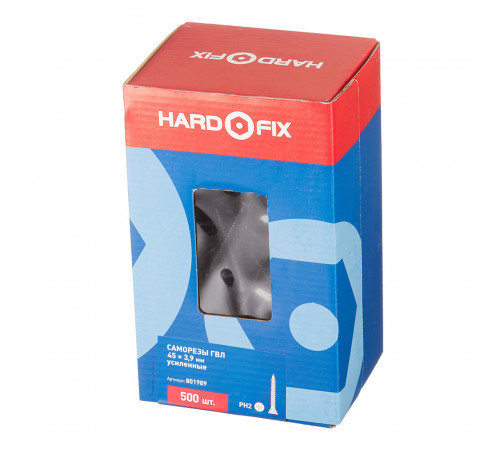 Саморезы для ГВЛ 45x3,9 мм усиленные Hard-Fix (500 шт.) Саморезы для ГВЛ 45x3,9 мм усиленные Hard-Fix (500 шт.)