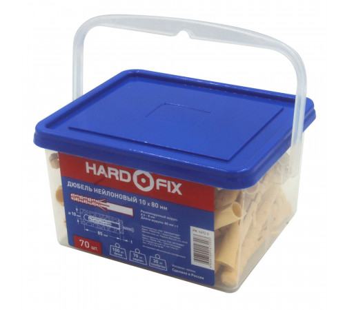 Дюбель распорный Hard-Fix 10x80 мм нейлон (70 шт.) Дюбель распорный Hard-Fix 10x80 мм нейлон (70 шт.)