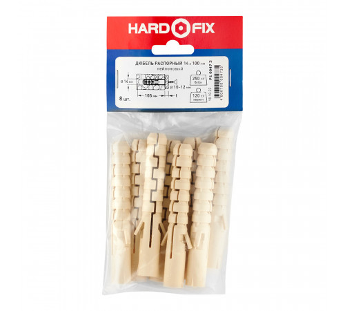 Дюбель распорный Hard-Fix 14x100 мм нейлон (8 шт.) Дюбель распорный Hard-Fix 14x100 мм нейлон (8 шт.)