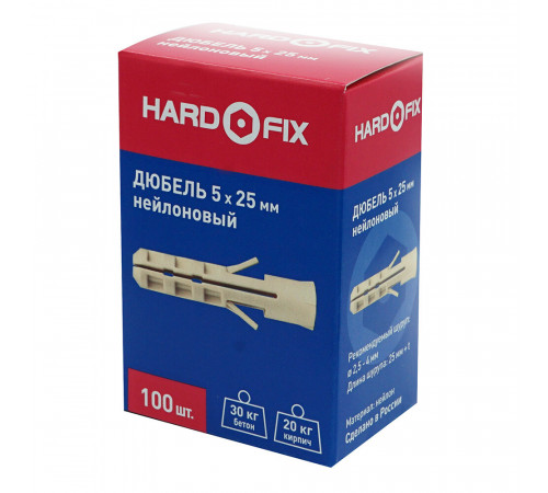 Дюбель распорный Hard-Fix 5x25 мм нейлон (100 шт.)