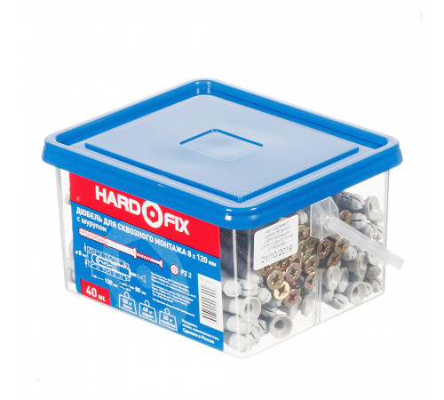 Дюбель распорный Hard-Fix PNDS 8x120 мм нейлон с шурупом для сквозного монтажа (40 шт.) Дюбель распорный Hard-Fix PNDS 8x120 мм нейлон с шурупом для сквозного монтажа (40 шт.)