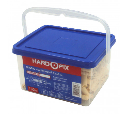 Дюбель распорный Hard-Fix 8x65 мм нейлон (100 шт.) Дюбель распорный Hard-Fix 8x65 мм нейлон (100 шт.)