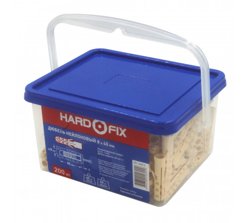 Дюбель распорный Hard-Fix 8x40 мм нейлон (200 шт.) Дюбель распорный Hard-Fix 8x40 мм нейлон (200 шт.)