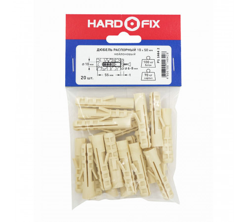 Дюбель распорный Hard-Fix 10x50 мм нейлон (20 шт.) Дюбель распорный Hard-Fix 10x50 мм нейлон (20 шт.)