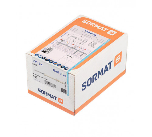Дюбель-гвоздь Sormat 6x80 мм цилиндрическая манжета нейлон (100 шт.) Дюбель-гвоздь Sormat 6x80 мм цилиндрическая манжета нейлон (100 шт.)