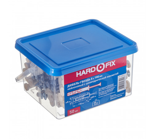 Дюбель-гвоздь Hard-Fix 8x100 мм цилиндрическая манжета нейлон (50 шт.) Дюбель-гвоздь Hard-Fix 8x100 мм цилиндрическая манжета нейлон (50 шт.)