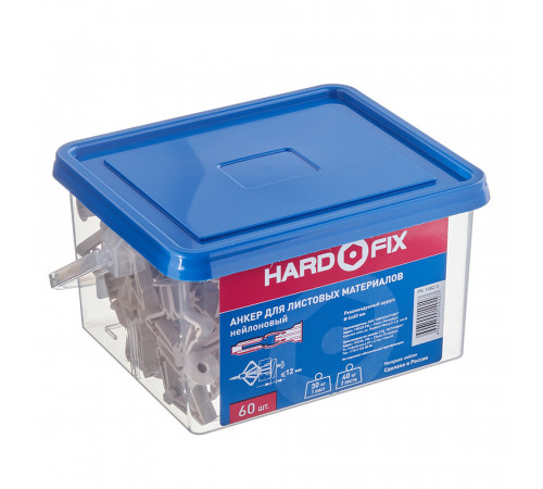 Дюбель для листовых материалов Hard-Fix PLA 4x60 мм нейлон с шурупом (60 шт.) Дюбель для листовых материалов Hard-Fix PLA 4x60 мм нейлон с шурупом (60 шт.)