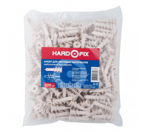 Дюбель для листовых материалов Hard-Fix PBA 14x39 мм нейлон (200 шт.) Дюбель для листовых материалов Hard-Fix PBA 14x39 мм нейлон (200 шт.)