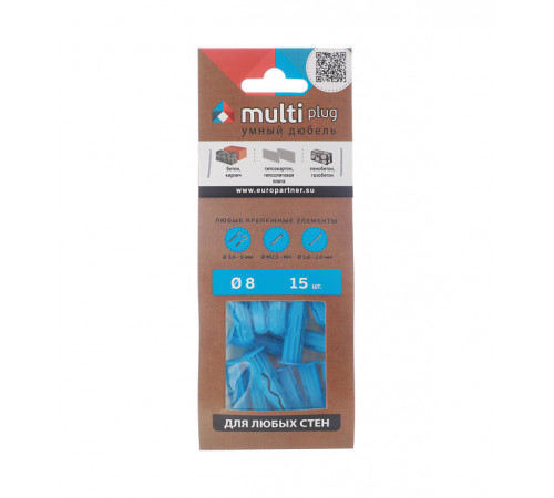 Дюбель универсальный MULTI plug 8x32 мм нейлон (15 шт.) Дюбель универсальный MULTI plug 8x32 мм нейлон (15 шт.)