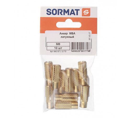 Анкер Sormat MSA для бетона 8х30 мм латунный (10 шт.)