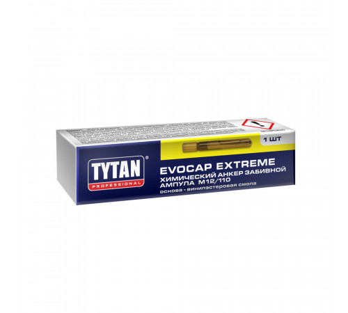 Химический анкер ампула d12/110 мм винилэстровая смола Tytan Professional Evocap Extreme Химический анкер ампула d12/110 мм винилэстровая смола Tytan Professional Evocap Extreme